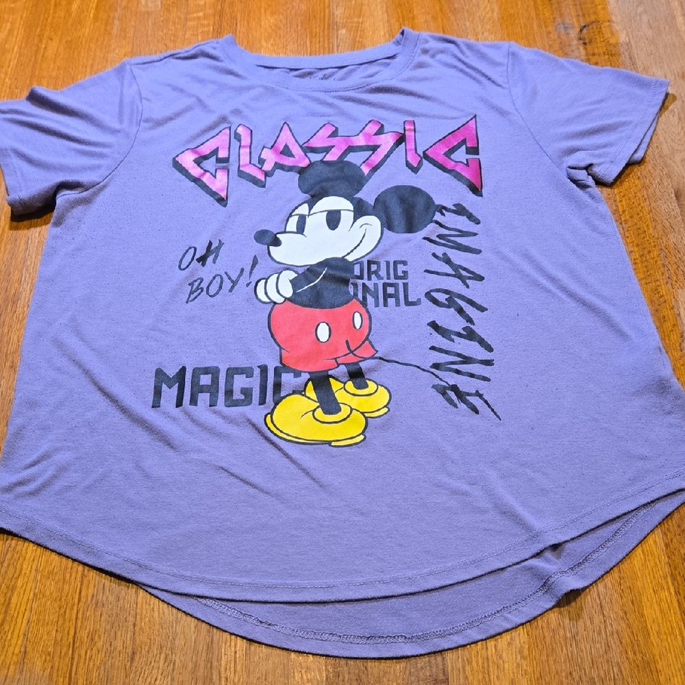 Disney Women 2XL Lavender Mickey Mouse Classic Oh Boy Original Imagine Magic Tee